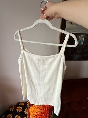 Women's Ivory Knit Square-Neck Camisole